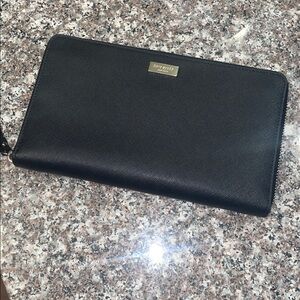 Kate spade ♠️ Black Zip-Around Travel Wallet